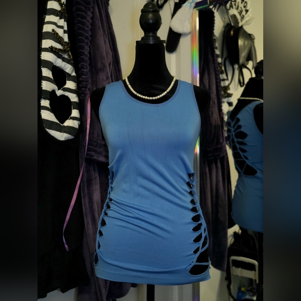 Custom M Blue Top / Mini Dress